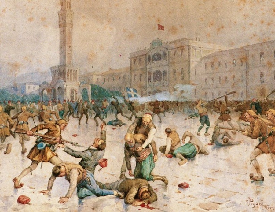<b><span style='color:#bc2929;font-size:16px;'>Vittorio Pisani Gemälde <br></span>Izmir: Das griechische Massaker in den Gemälden eines Augenzeugen</b>